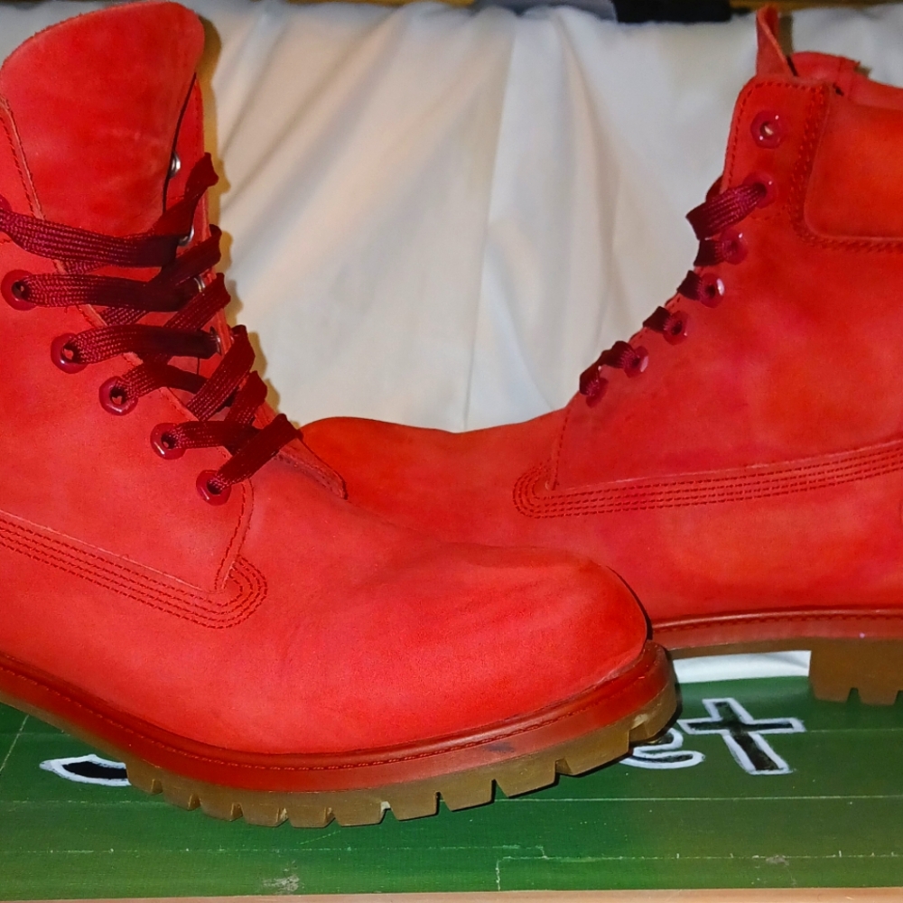 Timberland  12 red boots mens